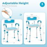 Adjustable Shower Chair for Seniors and Disabled