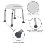 Aluminum Bath and Shower Chair with Adjustable Height