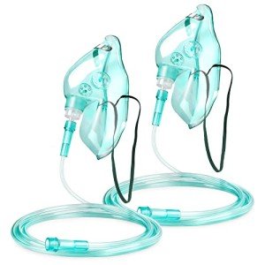 2 Pack Adult Oxygen Masks with 6.6' Tube