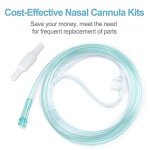 10PCS Adult Soft Nasal Cannula, 7 FT Nasal Tubing for Oxygen, Included 5PCS Nasal Cannula Oxygen Tubing and 5PCS Tubing Connectors - Standard Connector