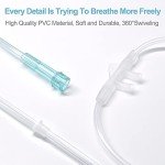 10PCS Adult Soft Nasal Cannula, 7 FT Nasal Tubing for Oxygen, Included 5PCS Nasal Cannula Oxygen Tubing and 5PCS Tubing Connectors - Standard Connector