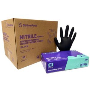 Dr. GreenPanda 1000pcs Black Nitrile Gloves