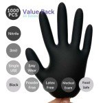 Dr. GreenPanda 1000pcs Black Nitrile Gloves