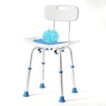 DUALECO Waterproof Shower Chair with Back Support
