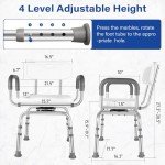 Adjustable 360° Swivel Shower Chair with Arms