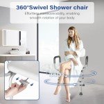 Adjustable 360° Swivel Shower Chair with Arms