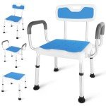 Adjustable Shower Chair with Arms and Back