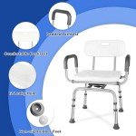 Adjustable 360° Swivel Shower Chair with Arms