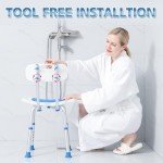 DUALECO Waterproof Shower Chair with Back Support