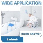 DUALECO Waterproof Shower Chair with Back Support