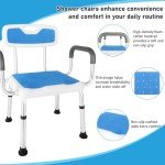 Adjustable Shower Chair with Arms and Back