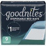 Goodnites Disposable Bed Pads for Bedwetting, 9 Ct