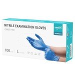Ocean Blue Nitrile Examination Gloves, Large, 100 Pack