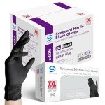Black Nitrile Exam Gloves - Latex and Powder Free