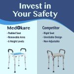 Medokare Shower Chair with Padded Seat and Handles