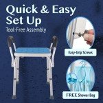 Medokare Shower Chair with Padded Seat and Handles