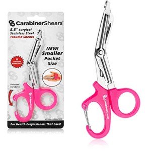 Pink Stainless Steel Trauma Shears with Carabiner