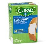 Curad Flex-Fabric Adhesive Bandages, 2x4 Inches, 50 Count