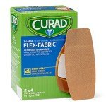 Curad Flex-Fabric Adhesive Bandages, 2x4 Inches, 50 Count
