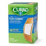 Curad Flex-Fabric Adhesive Bandages, 2x4 Inches, 50 Count