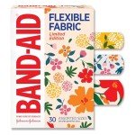 Wildflower Design Flexible Fabric Band-Aids, 30 ct