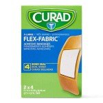 Curad Flex-Fabric Adhesive Bandages, 2x4 Inches, 50 Count