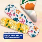 Wildflower Design Flexible Fabric Band-Aids, 30 ct