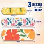 Wildflower Design Flexible Fabric Band-Aids, 30 ct