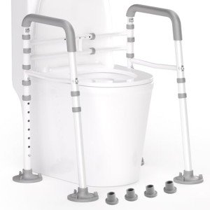 Toilet Safety Frame with Adjustable Handles and Suction Cups
