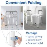 Toilet Safety Frame with Adjustable Handles and Suction Cups