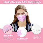 100 Pink Disposable 3-Ply Earloop Face Masks