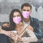 100 Pink Disposable 3-Ply Earloop Face Masks