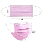100 Pink Disposable 3-Ply Earloop Face Masks