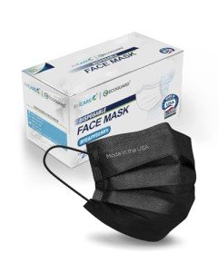 ASTM Level 3 Black Disposable Face Masks - 50 Pack