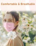 Disposable 100-Pack Pink Face Masks for Adults
