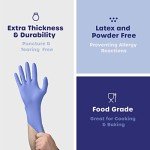 200 Count Blue Nitrile Disposable Gloves - Large