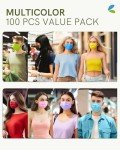 Brightly Colored Disposable Face Masks - 100 Pack