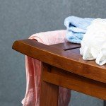 Bamboo Shower Bench Stool with Storage Shelf