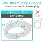 Elongated Raised Toilet Seat for Seniors - 3.5 Inches