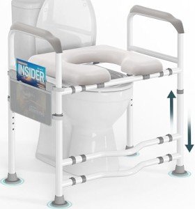 Adjustable Toilet Seat Riser for Seniors and Pregnant
