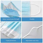 2000 PCS Bulk Blue Face Masks (40 Packs, 50pcs/Pack), Non Woven Thick 3-Layers Breathable Facial Masks with Adjustable Earloop, Mouth and Nose Cover