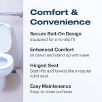 VMS Deluxe Hinged Raised Toilet Seat - 300 lbs Capacity