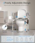 Adjustable Raised Toilet Seat with Handles for Seniors