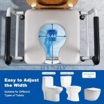 Adjustable Elevated Toilet Seat with Arms and Cushion