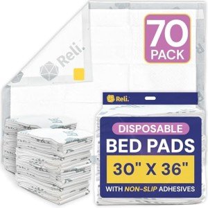 Reli. Disposable Bed Pads - 70 Pack, 30" x 36