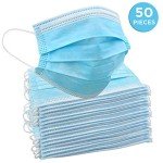 50 Pack Disposable 3-Ply Blue Face Masks