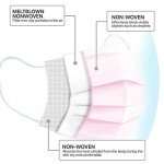 50 Pack Pink Disposable 3-Ply Earloop Masks