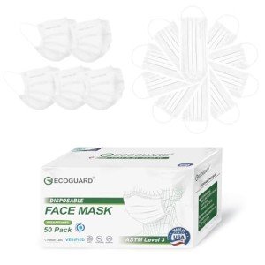 EcoGuard 4-Ply Disposable Face Masks – 50 Pack
