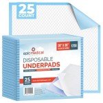 Blue Disposable Bed Pads for Incontinence - 36" x 36