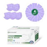 EcoGuard 4 Ply Disposable Face Masks - 50 Pack